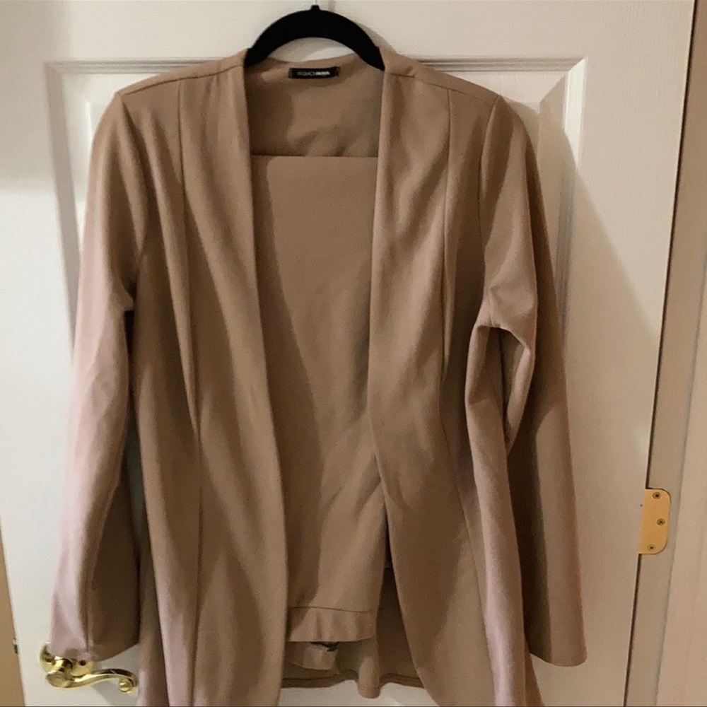 Fashion Nova tan pantsuit